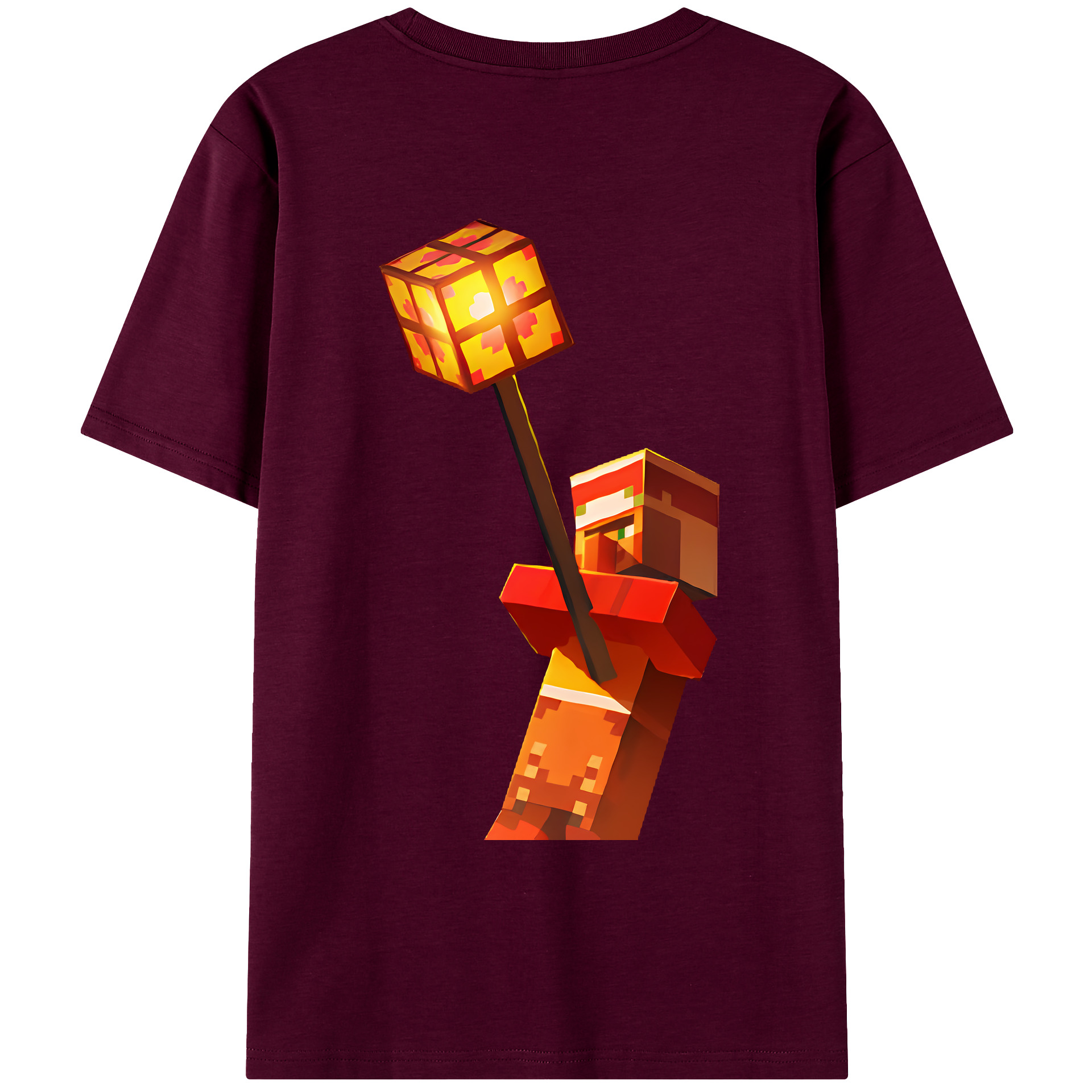 （画像用） マインクラフト ブロックの世界 Minecraft MC Block world レディース半袖Tシャツ(バックプリント)